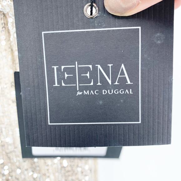 MAC DUGGAL Dress Size 2 Evening Gown Sequin NEW Cream V Neck Wrap - Picture 3 of 8